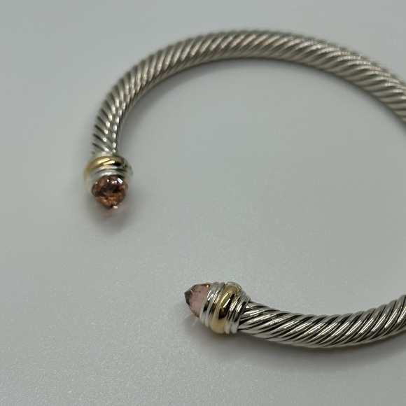 DAVID YURMAN 925 Silver Morganite
5 mm Cable Classic Cuff Bracel - Picture 8 of 11